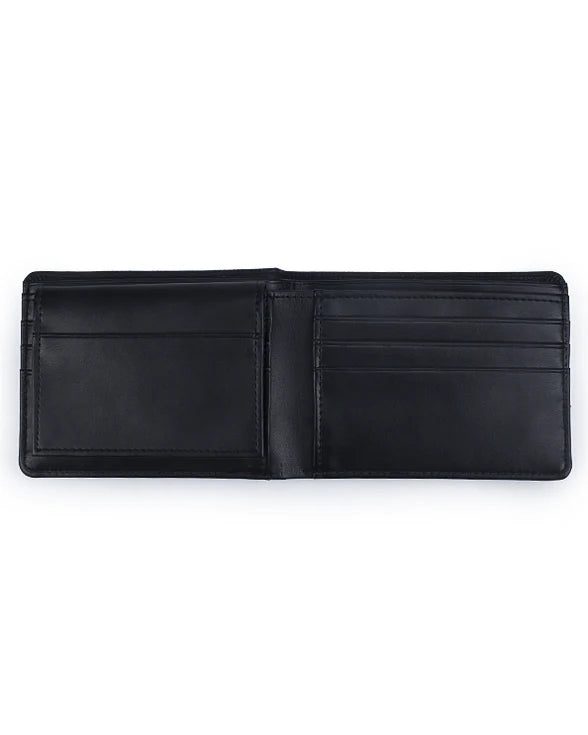 2 TONE BLACK FAUX LEATHER WALLET